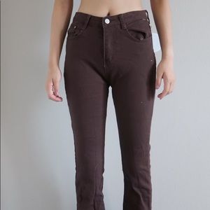 Brown bootcut jeans